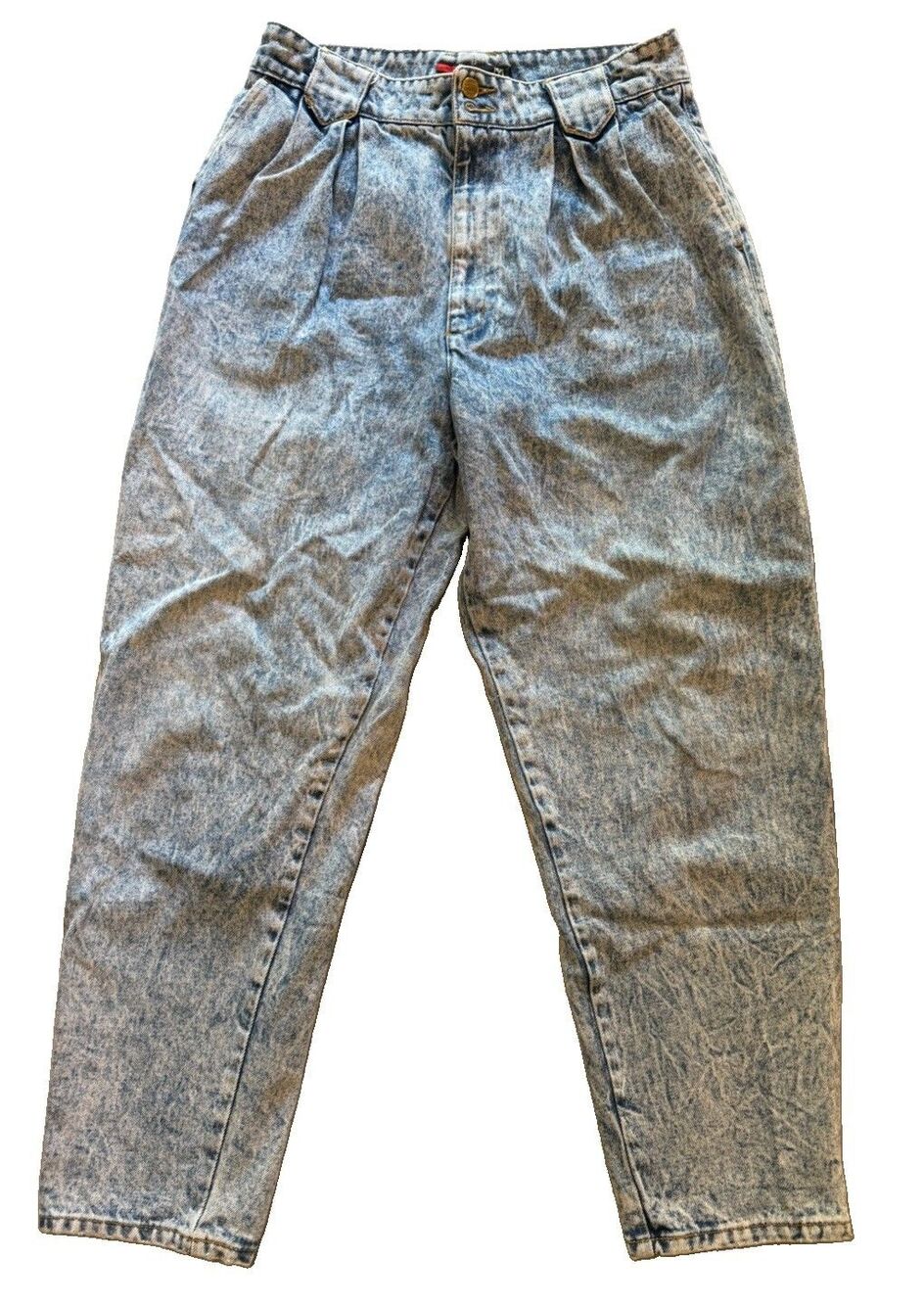 Sasson Pleated Mom Jeans Womens 29x27 Acid Wash Blue High Rise Tapered 80s⁠